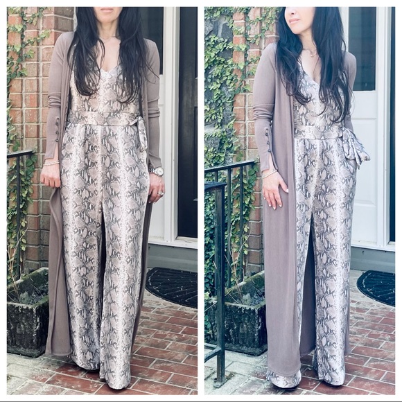 #01 Snakeskin print Wide leg tank jumpsuit - Picture 13 of 15